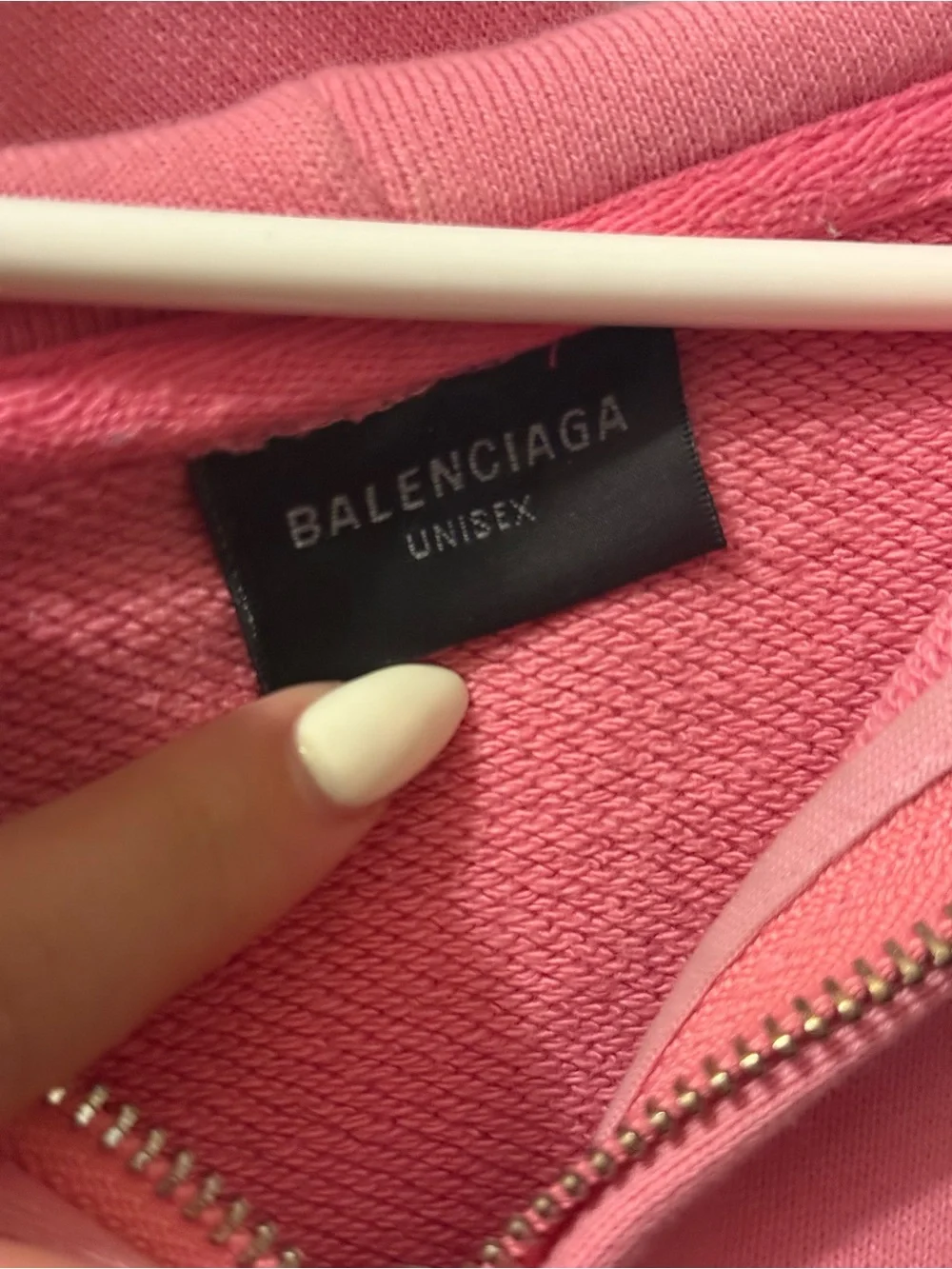 Balenciaga Pink soccer tokyo Full-Zip Logo Hoodie